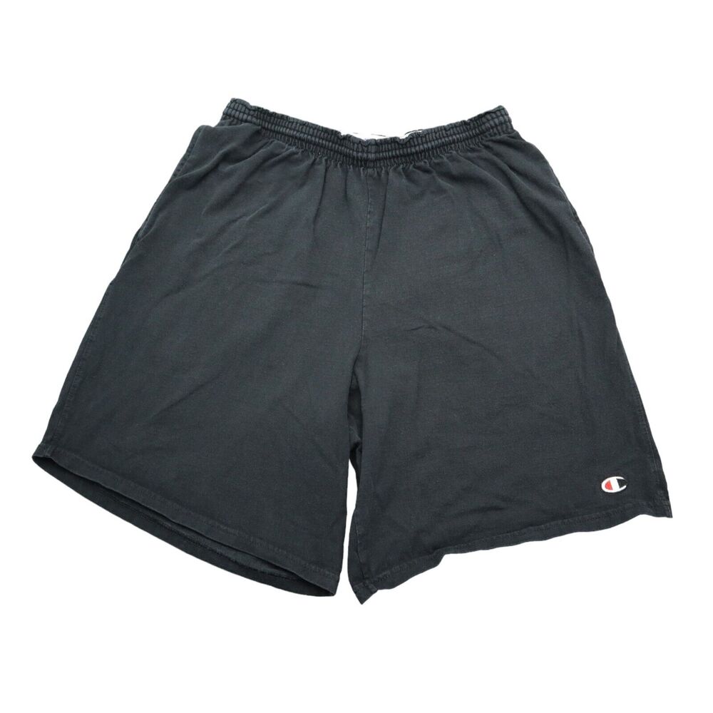 Champion Shorts Mens M Black Flat Front High Rise Drawstring Solid Athletic